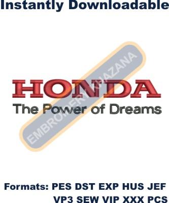 Honda logo Embroidery design